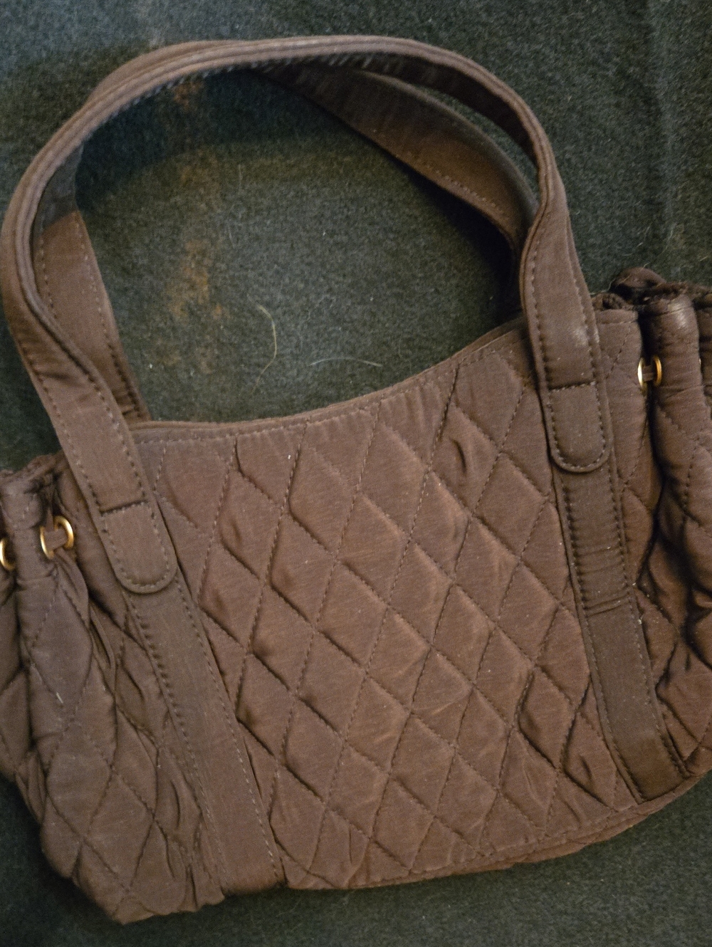 Vera Bradley Quilted Dark Brown Mini Bag
